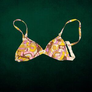 Vintage Retro 1970s Floral Bra, 32 in band